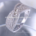Factory direct sale cz 925 italian wide band pave silver ring